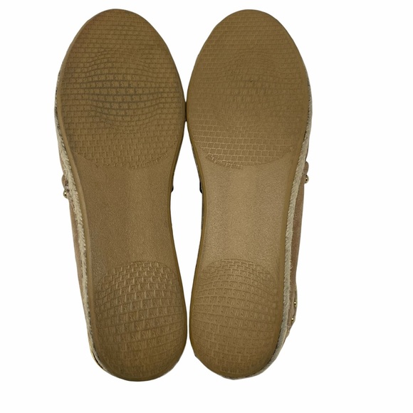 Stuart Weitzman - Beige Suede Lace-Up High Top Espadrilles W/ Gold Studs Sz 7M - Picture 10 of 16